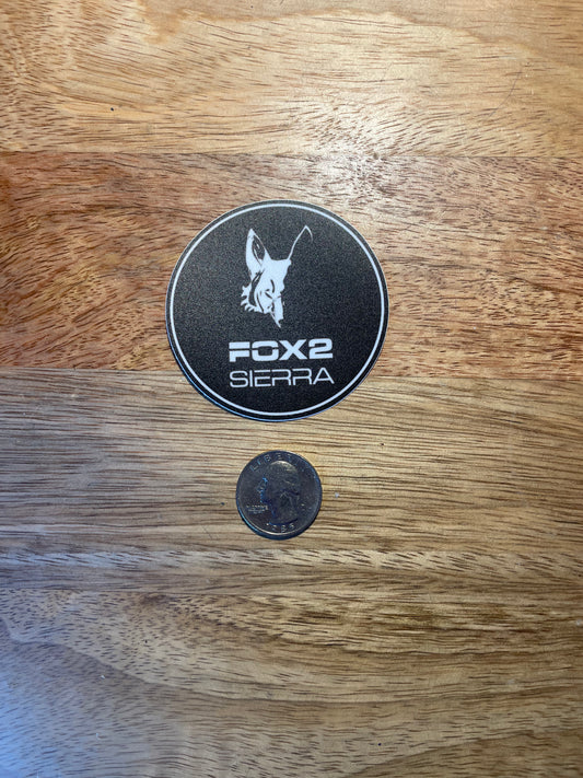 Round F2S sticker B&W
